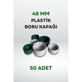 Plastik Boru Kapağı 48 Mm 50 Adet - Yeşil