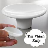 Plastik Çanak Kulp Beyaz Düğme Tek Vidalı Mobilya Mutfak Dolap Dolabı Çekmece Kulbu Kulpları