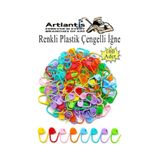 Plastik Çengelli İğne 100 lü 1 Paket Örgü Ayracı Renkli Oval Çengelli İğne Klips İlmek Sabitleyici Belirleyici İp Tutucu