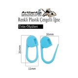 Plastik Çengelli İğne 250 li 1 Paket Örgü Ayracı Renkli Oval Çengelli İğne Klips İlmek Sabitleyici Belirleyici İp Tutucu