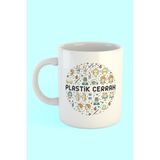 Plastik Cerrah Baskılı Kahve Kupası - Beyaz - 300 cc