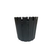 Plastik Çiçek Saksısı, Siyah, Çit Desenli, Modern Stil, İç ve Dış Mekan Kullanımı 13x12cm
