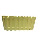 Plastik Çit Desenli Balkon Saksısı, Sarı, Dikdörtgen, Çiçeklik, Bahçe ve Balkon Kullanımı için 28x12