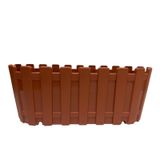 Plastik Çit Desenli Balkon Saksısı, Terracotta Rengi, Dikdörtgen, Çiçeklik toprak rengi 28x12