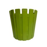 Plastik Çit Desenli Saksı, Yeşil, Yuvarlak, İç ve Dış Mekan Kullanımı için 16x15 cm