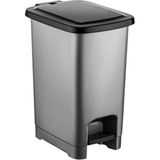Plastik Çöp Kovası, Siyah Kapaklı Gri, (15 Litre)