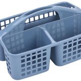 Plastik Duş Caddy Sepeti Bölmeli Temizleme Kutusu, Banyo Taşınabilir Depolama Yardımcı Caddy Tote Duş Temizleme Ürünleri ve Organizasyon için, Mavi