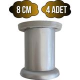 Plastik Düz Gümüş Gri 8cm Ayarlı Ayak Mobilya Masa ve Dolap Ayağı(8cm)(Gümüş Gri) - 8cm - 4 ADET