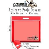 Plastik Fermuarlı Proje Dosyası 35X50 Cm 1 Adet Tutmaçlı 38X55 Cm Resim Ve Proje Ödev Dosyası El Tutmalı