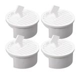 Plastik Gider Kapağı ve Yer Süzgeci Izgarası, 8 cm x 3.9 cm, 4'lü Set, Banyo Mutfak Balkon Çamaşır Odası için Beyaz