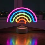 Plastik Gökkuşağı Neon Led Işık – Dekoratif Renkli Masaüstü Ambiyans Aydınlatması (5047) Vitrin