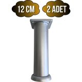 Plastik Gümüş Ayarlı Ayak Mobilya Masa ve Dolap AYAĞI(12CM - 15CM)(GÜMÜŞ - Gri) - 12cm - 2 ADET