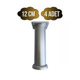 Plastik Gümüş Ayarlı Ayak Mobilya Masa Ve Dolap Ayağı(12Cm - 15Cm)(Gümüş - Gri) Gümüş 12Cm 12Cm - 4 Adet
