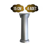 Plastik Gümüş Ayarlı Ayak Mobilya Masa Ve Dolap Ayağı(12Cm - 15Cm)(Gümüş - Gri) Gümüş 15Cm 15Cm - 4 Adet