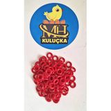 Plastik Güvercin Boncuğu Halkası Kırmızı Renk 100 Adet