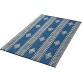 Plastik Hasır Kilim 1. Kalite - Çift Mekik Dokuma, Leke Tutmaz, Balkon Bahçe Kamp için Yer Hasırı Sergi Kilimi (Mavi, 180 x 230 CM)