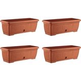 Plastik Irak Balkon Saksı 11 Lt x 4'lü Set Hafif ve Dayanıklı 51x17x19 cm Boyut