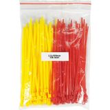 Plastik Kablo Bağı Sarı - Kırmızı 2,5 x 100 mm Cırt Kelepçe 100 Adet