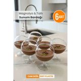 Plastik Kadeh Ayaklı Magnolia Tatlı Sunum Bardağı 6'Lı Mika Magnolya Kasesi (Cam Değildir)