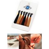 Plastik Kancalı Lastik Saç Tokası Seti, Kadın Toka, Toka Organizer, Toka, Kız Çocuk Toka, Kadife Toka 6'lı Set - Option-1