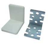 Plastik Kapaklı Metal Gönye Beyaz 35x40x40 (4 Adet )