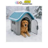 Plastik Köpek Kulübesi Kapılı Dayanıklı Plastik Köpek Evi 60 X 75 X 66 Cm