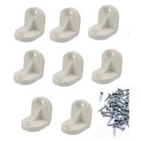 Plastik Köşebent, L Şekilli, Beyaz, Mobilya ve Duvar Montajı için, 2 x 2 cm, 4 mm Kalınlık, 8 Adet, Raf ve Dolap Sabitleme,