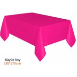 Plastik Kullan At Büyük Boy Fuşya Renk Masa Örtüsü 135*270CM