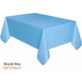 Plastik Kullan At Büyük Boy Mavi Renk Masa Örtüsü 135*270CM