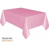 Plastik Kullan At Büyük Boy Renk Masa Örtüsü 135*270CM - Pembe