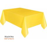 Plastik Kullan At Büyük Boy Sarı Renk Masa Örtüsü 135*270CM