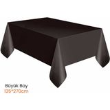 Plastik Kullan At Büyük Boy Siyah Renk Masa Örtüsü 135*270CM