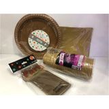 PLASTİK KULLAN AT DOĞUM GÜNÜ TABAK BARDAK ÇATAL PEÇETE(GOLD)