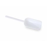 Plastik Kürek Beyaz - 125ml - Dibi Düz - Uzun Saplı