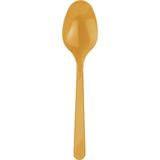 Plastik Lüx Altın Renk Kaşık - Parti Davet Piknik Çorba Yemek Kaşığı - 18 Cm. - 125 Adet