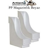 Plastik Magazinlik Beyaz 2 Adet Plastik Kutu Klasörü Magazinlik A4 Dosya ve Masa Düzenleyici Sınıf Ev Ofis