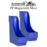 Plastik Magazinlik Mavi 2 Adet Plastik Kutu Klasörü Magazinlik A4 Dosya ve Masa Düzenleyici Sınıf Ev Ofis