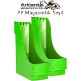 Plastik Magazinlik Yeşil 2 Adet Plastik Kutu Klasörü Magazinlik A4 Dosya ve Masa Düzenleyici Sı - Çok Renkli - Genel