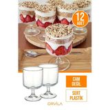 Plastik Magnolia Tatlı Sunum Bardağı 12'Li Mika Magnolya Dondurma Puding Kasesi (Cam Değildir)