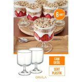 Plastik Magnolia Tatlı Sunum Bardağı 6'Lı Mika Magnolya Dondurma Puding Kasesi (Cam Değildir)