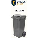 Plastik Metal Pedallı Çöp Konteyneri 120 Litre Konteyner - Isıya Dayanıklı Malzeme - - Gri