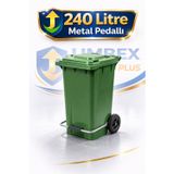 Plastik Metal Pedallı Çöp Konteyneri 240 Litre Konteyner - Isıya Dayanıklı Malzeme -