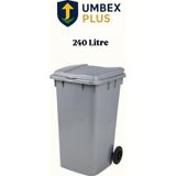Plastik Metal Pedallı Çöp Konteyneri 240 Litre Konteyner - Isıya Dayanıklı Malzeme - - Gri