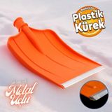 Plastik Metal Uçlu Faryap Kar Küreme Küreği Ahır Gübre Pisliği Temizleme Turuncu 37X30 Cm Kürek