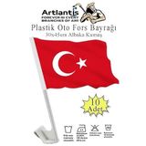 Plastik Otofors Bayrak 30X45 Cm 10 Adet Konvoy Ve Arac Bayragi Cama Takilan Bayrak Turk Bayragi Oto Fors