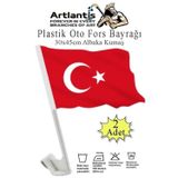 Plastik Otofors Bayrak 30X45 Cm 2 Adet Konvoy Ve Arac Bayragi Cama Takilan Bayrak Turk Bayragi Oto Fors