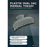 Plastik Oval Mandal Saç Tokası 8 Cm Sert Malzeme 1 Adet Asorti Renk Kullanım Bx-313723