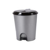 Plastik Pedallı Basmalı Kapaklı 50 Litre İç Kovalı Çöp Kutusu Kovası - Gri Gövde Siyah Kapak - 55 x 42 x 41 Cm.