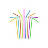 Plastik Pipet 8 MM Karışık Renkli 26 CM (50 Adet)