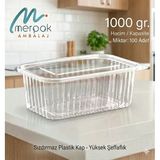 Plastik Saklama Kabı 1000 Gr 100'Lü Kapaklı Sızdırmaz Kap Şeffaf Kullan At Kase
